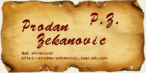 Prodan Zekanović vizit kartica